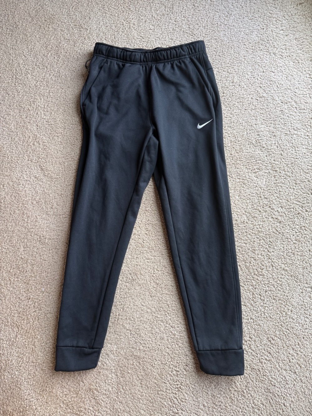 Nike Black Jogger Sweatpants with White Swoosh